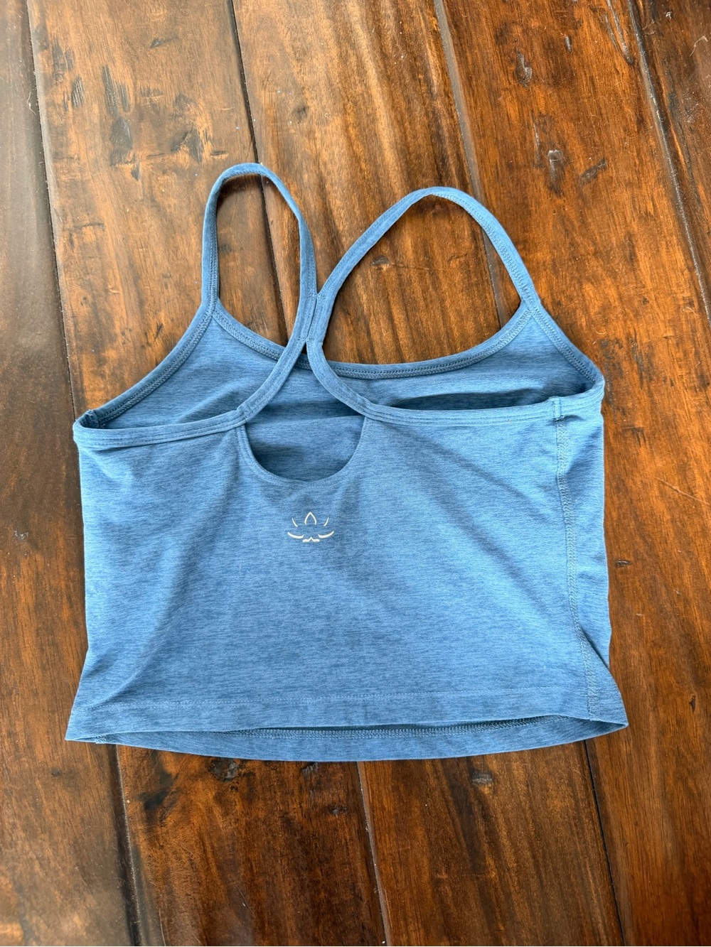 Beyond Yoga Heathered Blue Cropped Tank - Picture 2 of 3